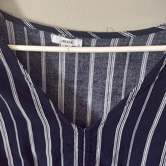 Ardene Striped Navy Tie-Front - Picture 4 of 5